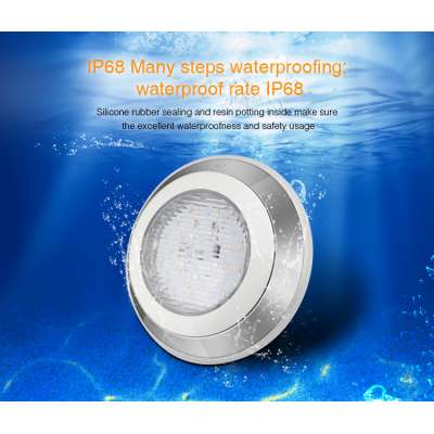 Mi-light Waterproof ip68 smart wifi control RGB-CCT  Multi Color Wall-installed Swimming Pool Light Led